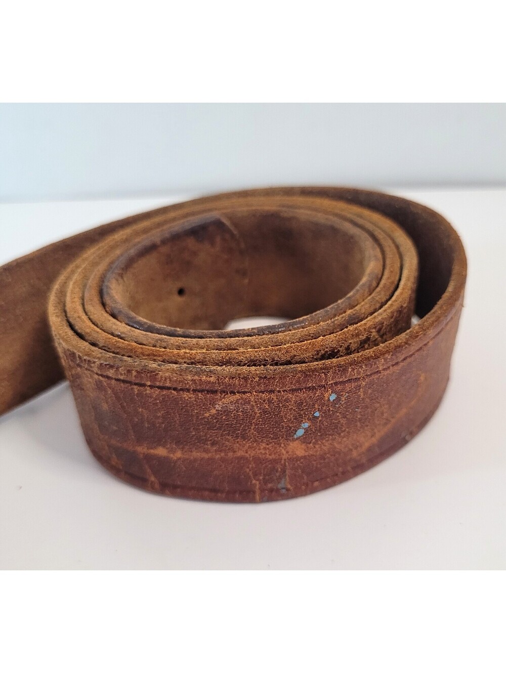 Wild Rose Men’s Size 34" Brown Leather Western Belt Tooled Floral Buckle Vintage - Picture 7 of 7